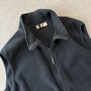 Woolrich Mens Fleece Vest Jacket Black Sleeveless Full Zip Outdoor Wear Size 2XL